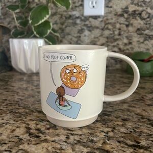 Funny bagel yoga find your center mug